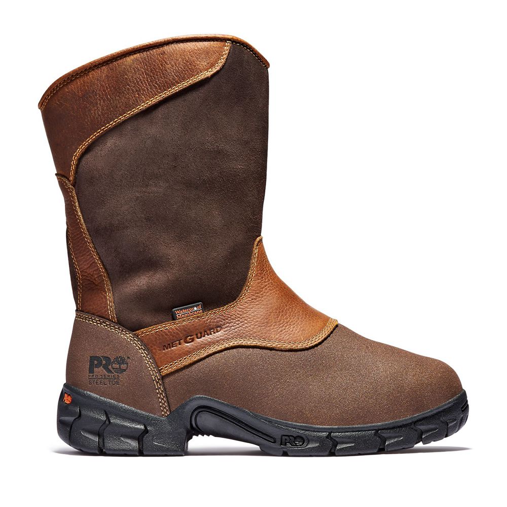 Botas Pro Timberland Argentina Hombre - Pro Excave Wellington Met Guard Steel Toe - Marrones - FWCTQ